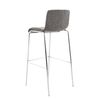 Taburete De Bar Silla Alta Forma Curva Con Respaldo En Tela Gris Claro Base De 4 Patas Metal Cromado M10_004522