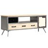 Mueble Tv De Madera De Mango Maciza Y Acero 120x30x45 Cm 2502149