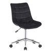 Silla De Escritorio Y Oficina Con Ruedas Altura Regulable Y Giratoria En Terciopelo Negro Y Metal Cromado M10_002773