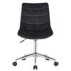 Silla De Escritorio Y Oficina Con Ruedas Altura Regulable Y Giratoria En Terciopelo Negro Y Metal Cromado M10_002773