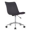 Silla De Escritorio Y Oficina Con Ruedas Altura Regulable Y Giratoria En Terciopelo Negro Y Metal Cromado M10_002773