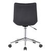 Silla De Escritorio Y Oficina Con Ruedas Altura Regulable Y Giratoria En Terciopelo Negro Y Metal Cromado M10_002773