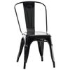 Silla De Comedor Cocina Estilo Industrial Apilable En Metal Negro M10_003376