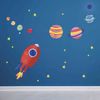 Adhesivo Mural - Planetas Y Cohetes