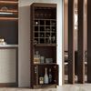 Mueble Bar Kava Espresso En Melamina Con Estante Para Copas Y Gabinete Inferior