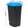 Curver Cubo De Basura Para Segregación De Residuos, Papelera Con Ruedas, 110l, Azul, 214127