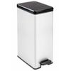 421867  "deco" Slim Pedal Bin 40 L Silver 240640 Curver