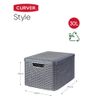 Caja De Almacenamiento Con Tapa Style L Plata Metalizada 30 L Curver