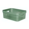 Curver Infinity - Cesta Ordenación Rectangular 11l En Plástico 100% Reciclado. Verde Bosqu