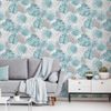 Papel Pintado Hojas De Monstera Azul Dutch Wallcoverings