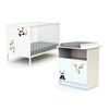 Cama Y Cambiador Para La Habitación Del Bebé Panda En Madera Blanco - Webaby