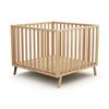 Parque Infantil De Madera Convertible Confort En Madera Haya Barnizada 100 X 100 Cm - At4