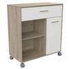 Mueble Microondas Melamina Miroytengo 90x40x81 Cm- Roble Y Blanco