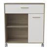 Mueble Microondas Melamina Miroytengo 90x40x81 Cm- Roble Y Blanco