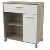 Mueble Microondas Melamina Miroytengo 90x40x81 Cm- Roble Y Blanco