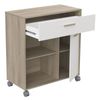 Mueble Microondas Melamina Miroytengo 90x40x81 Cm- Roble Y Blanco