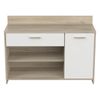 Mueble Cocina Aroma Melamina Miroytengo 90x40x123 Cm - Blanco Y Roble