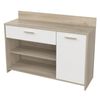 Mueble Cocina Aroma Melamina Miroytengo 90x40x123 Cm - Blanco Y Roble