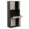 Buffet Cocina Napoli Melamina Miroytengo 84x177x40 Cm - Roble Y Negro