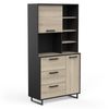 Buffet Cocina Roma Melamina Miroytengo 180x92x40 Cm -roble Y Negro