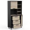 Buffet Cocina Roma Melamina Miroytengo 180x92x40 Cm -roble Y Negro