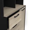 Buffet Cocina Roma Melamina Miroytengo 180x92x40 Cm -roble Y Negro