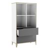 Librería Estantería Genius 2 Cajones 4 Huecos Blanco Y Gris Dormitorio Habitación Juvenil Infantil 130x70x35cm