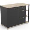 Buffet Cocina Atelier En Color Roble Kronberg Y Negro Mate 1p Y 3c 92x120x60 Cm