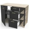 Buffet Cocina Atelier En Color Roble Kronberg Y Negro Mate 1p Y 3c 92x120x60 Cm