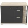 Buffet Cocina Atelier En Color Roble Kronberg Y Negro Mate 1p Y 3c 92x120x60 Cm