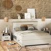 Cama Con 2 Cajones Y 2 Estantes 140x190 Cm Blanco Cottage