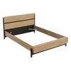 Cama Doble Craft Melamina Miroytengo 140x190-200 Cm - Roble Y Negro