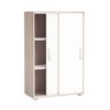 Mueble Armario Auxiliar Puertas Correderas Color Blanco Y Roble 68x33x106 Cm