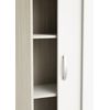 Mueble Armario Auxiliar Puertas Correderas Color Blanco Y Roble 68x33x106 Cm