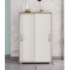 Mueble Armario Auxiliar Puertas Correderas Color Blanco Y Roble 68x33x106 Cm