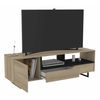 Mesa Tv Vay Mueble Tv Estilo Industrial Patas Metal Color Roble Y Negro 147x42 Cm