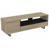 Mesa Tv Vay Mueble Tv Estilo Industrial Patas Metal Color Roble Y Negro 147x42 Cm