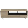 Mesa Tv Vay Mueble Tv Estilo Industrial Patas Metal Color Roble Y Negro 147x42 Cm