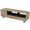 Mesa Tv Vay Mueble Tv Estilo Industrial Patas Metal Color Roble Y Negro 147x42 Cm