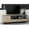 Mesa Tv Vay Mueble Tv Estilo Industrial Patas Metal Color Roble Y Negro 147x42 Cm