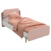 Cama Juvenil Jade Melamina Miroytengo 90x190 Cm - Blanco Y Rosa Mate