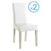 Pack 2 Sillas Color Blanco De Poliuretano Y Madera Diseño Sillas Modernas Elegantes Salón