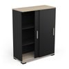 Mueble Auxilia Miroytengo 80x102x36 Cm - Negro Y Roble