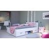 Cama Estructura Blanca 2 Cajones Dormitorio Juvenil Infantil Michigan Estilo Moderno 135 O 140 Cm