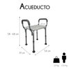 Silla/ Taburete Para Baño Y Ducha Acolchado, De Aluminio, Rectangular.