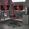 Silla Gaming Cuero Sintético Negro Y Rojo Vino Tinto