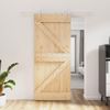 Puerta Corredera Con Herrajes Madera Maciza De Pino 90x210 Cm