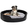 Cama Para Perros Felpa Y Cuero Sintético Negro Gris 90x79x20 Cm