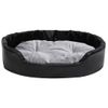 Cama Para Perros Felpa Y Cuero Sintético Negro Gris 90x79x20 Cm