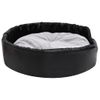 Cama Para Perros Felpa Y Cuero Sintético Negro Gris 90x79x20 Cm